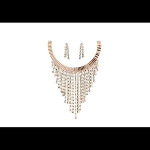 Gold plated rainfall set ( necklace and earrings)!